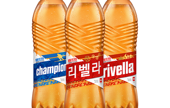 Ungewohnt: Koreanische Schriftzüge auf dem Rivella. (ZVG)