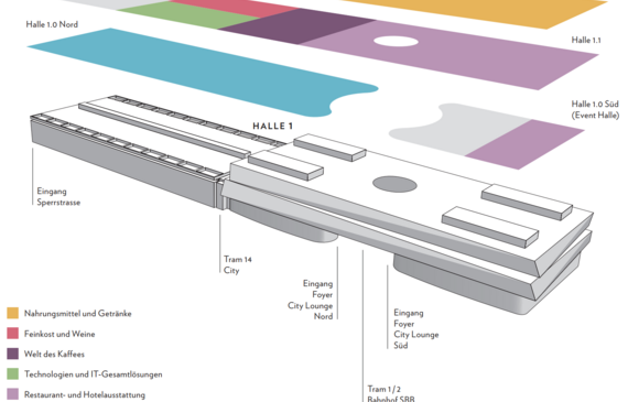 Wo Sie was an der Igeho finden: Hallenplan mit Fachbereichen. (HGZ)